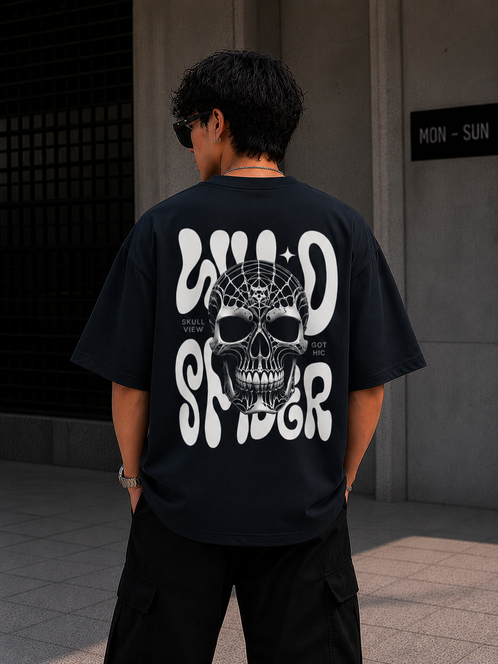 Wearflex “Wild Spider” Oversized Graphic T-Shirt – Dark Streetwear Edition