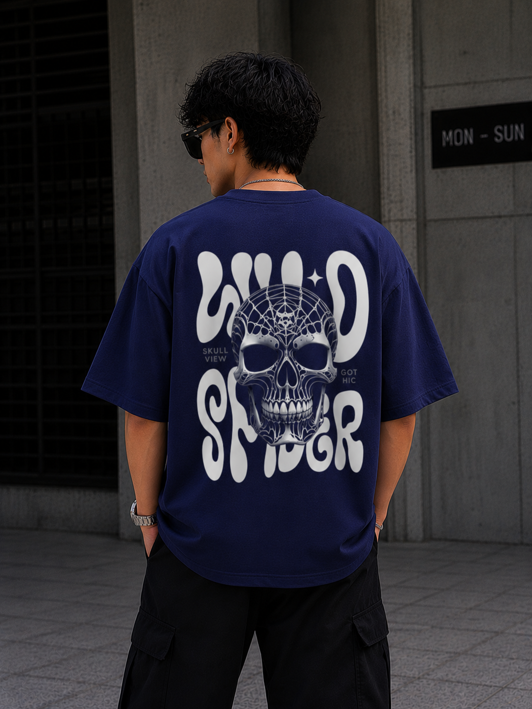 Wearflex “Wild Spider” Oversized Graphic T-Shirt – Dark Streetwear Edition