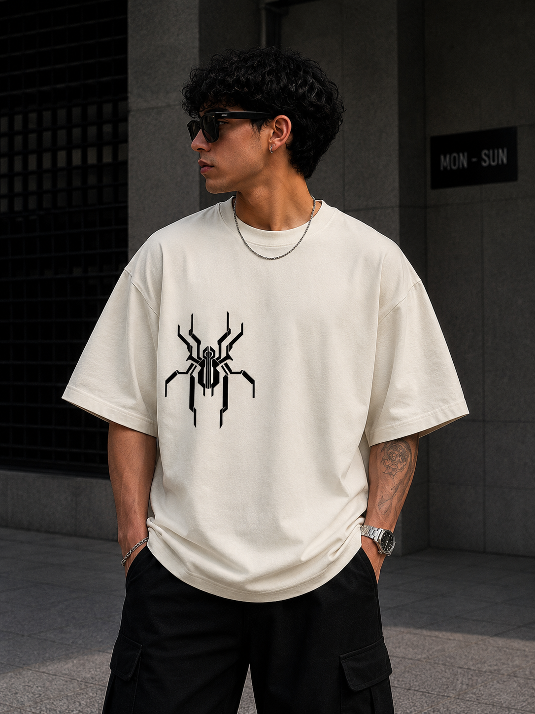 Wearflex “Punisher Spider” Oversized Graphic T-Shirt – Urban Streetwear Edition