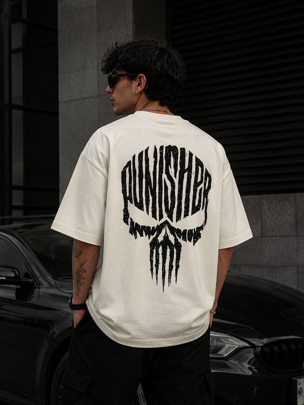 Wearflex “Punisher Spider” Oversized Graphic T-Shirt – Urban Streetwear Edition