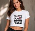 Cute Panda Graphic Crop Top for Women – Trendy Cotton Tee by Wearflex
