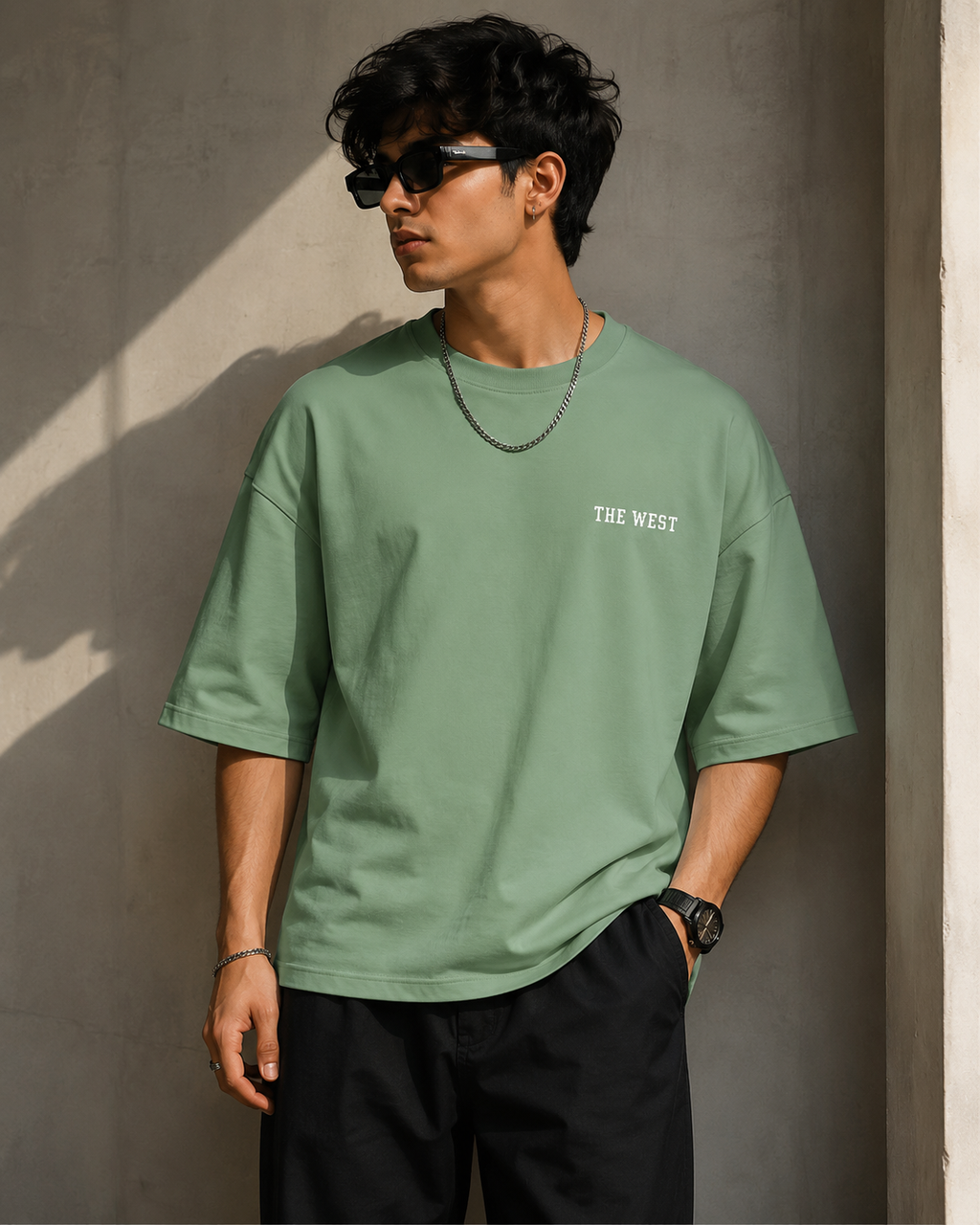 Wearflex “THE WEST” Unisex Terry Oversized Tee – Premium Streetwear Drop Shoulder T-Shirt