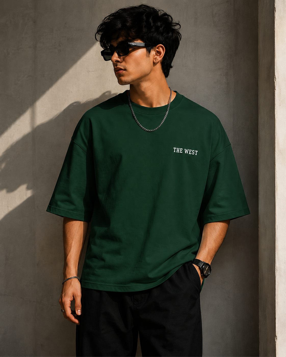 Wearflex “THE WEST” Unisex Terry Oversized Tee – Premium Streetwear Drop Shoulder T-Shirt