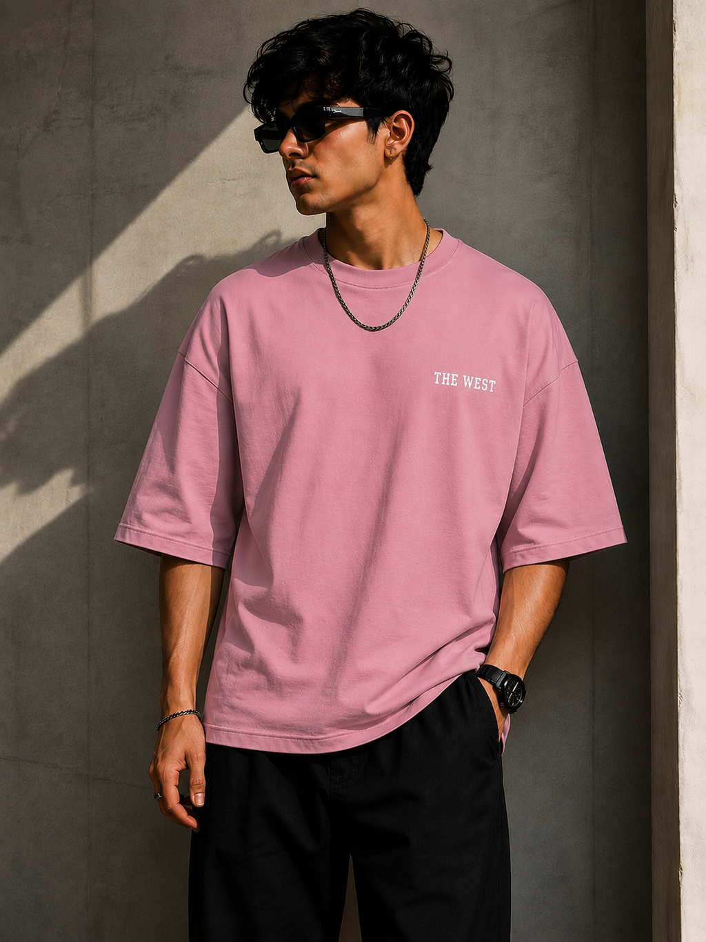 Wearflex “THE WEST” Unisex Terry Oversized Tee – Premium Streetwear Drop Shoulder T-Shirt