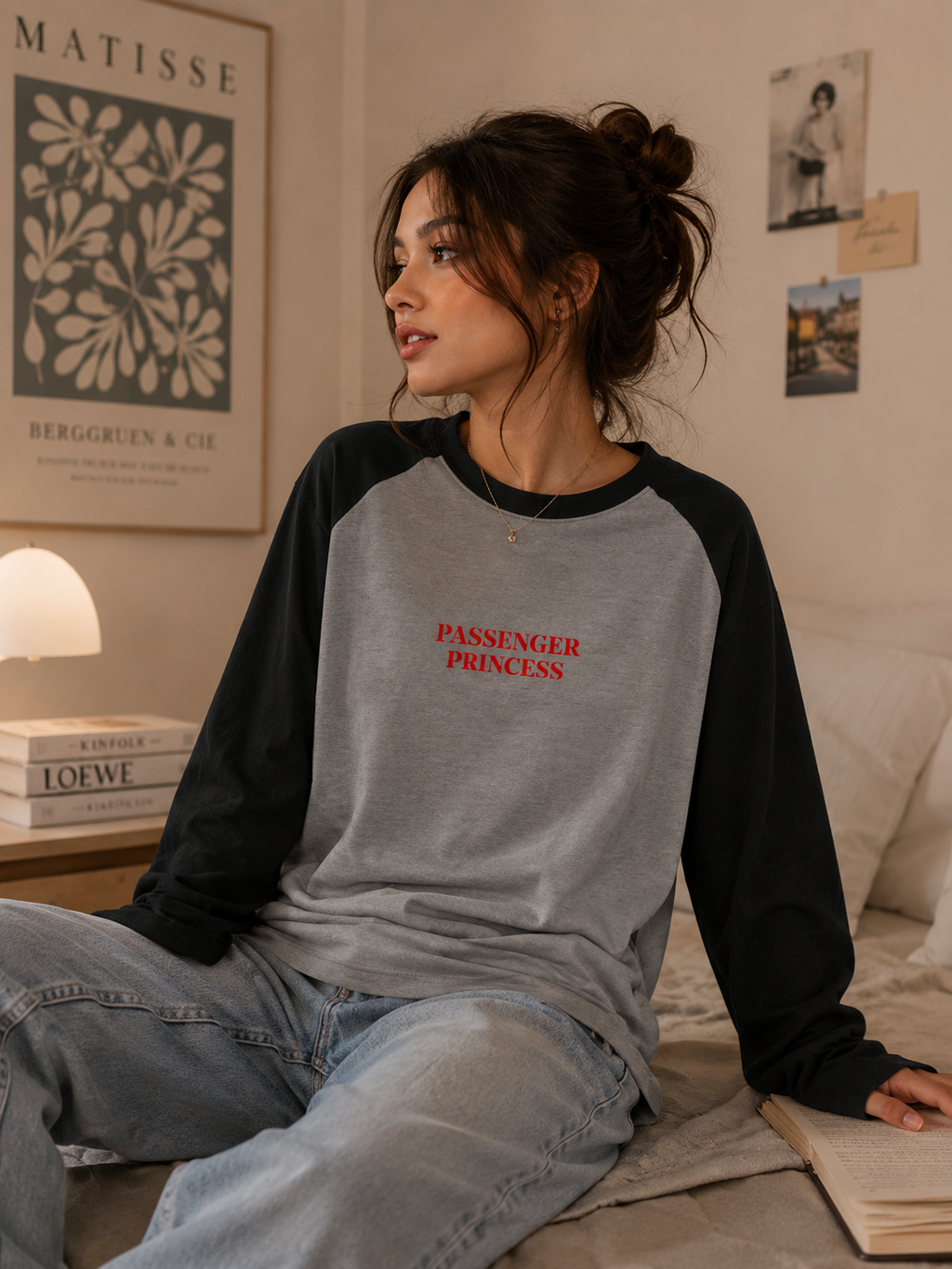 Wearflex “Passenger Princess” Unisex Raglan T-Shirt – Premium Aesthetic Full Sleeve Tee