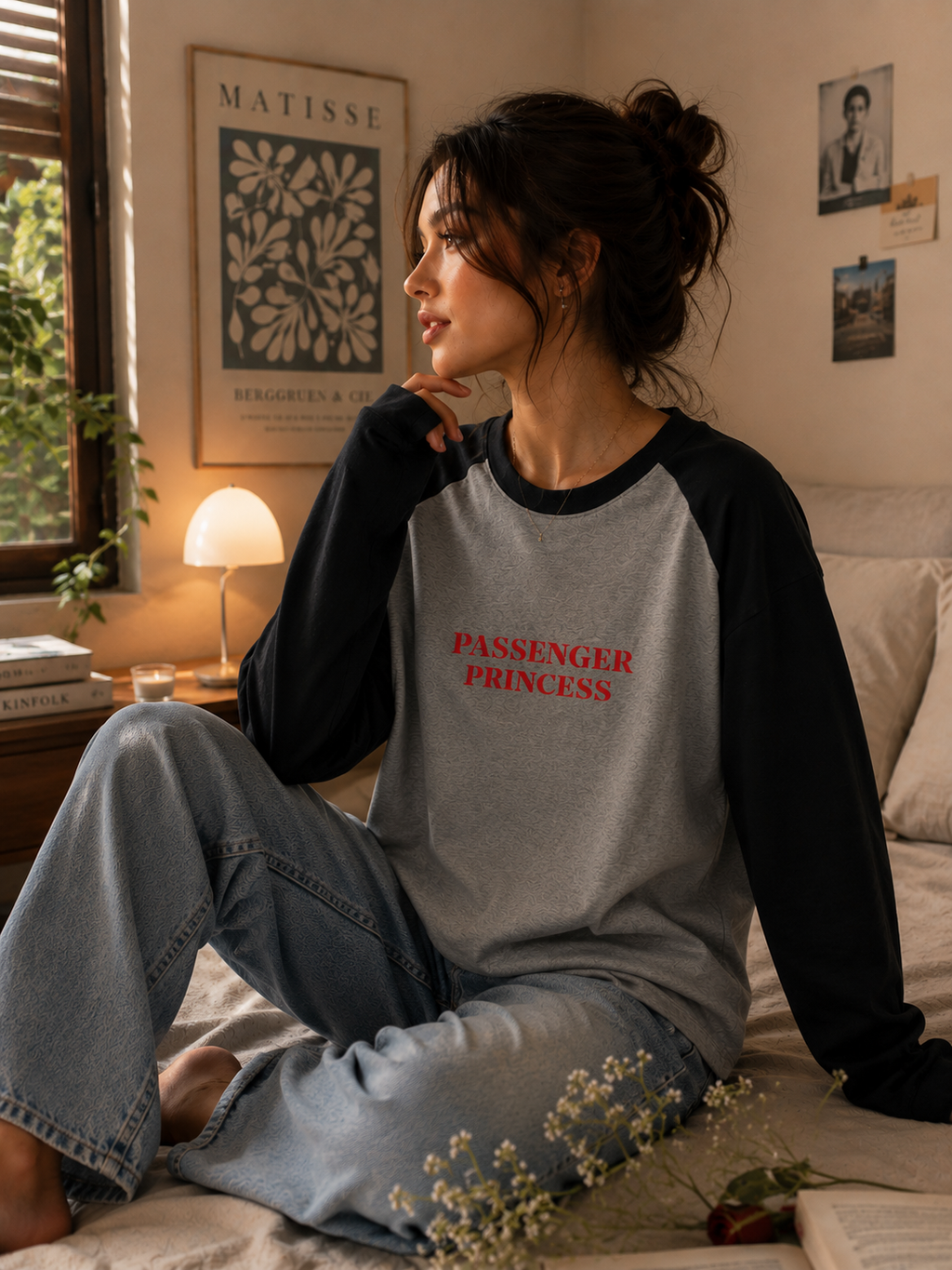 Wearflex “Passenger Princess” Unisex Raglan T-Shirt – Premium Aesthetic Full Sleeve Tee
