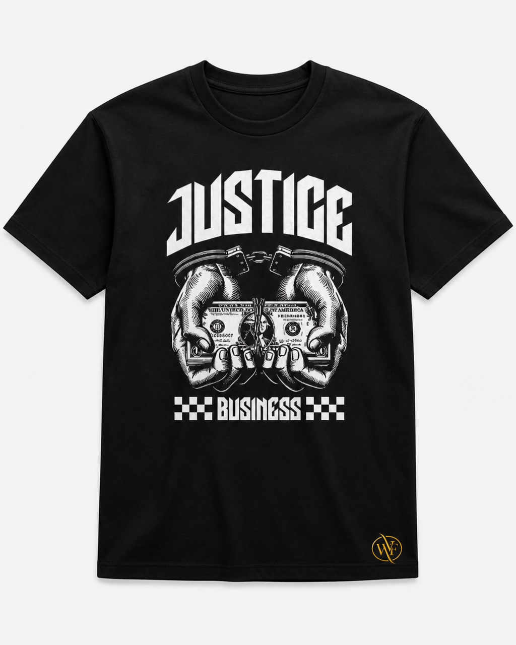 WearFlex Justice Business T-Shirt – Bold Graphic Streetwear | Unisex Fit