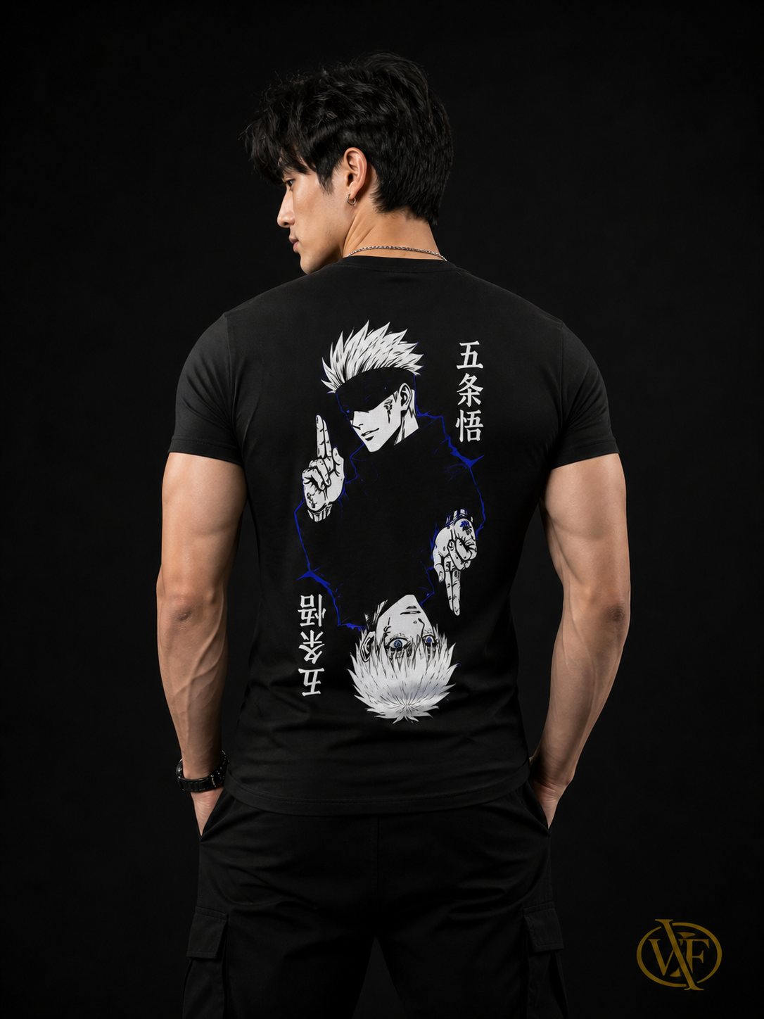 WearFlex Gojo Shadow Anime T-Shirt – Premium Black Streetwear | Unisex Fit
