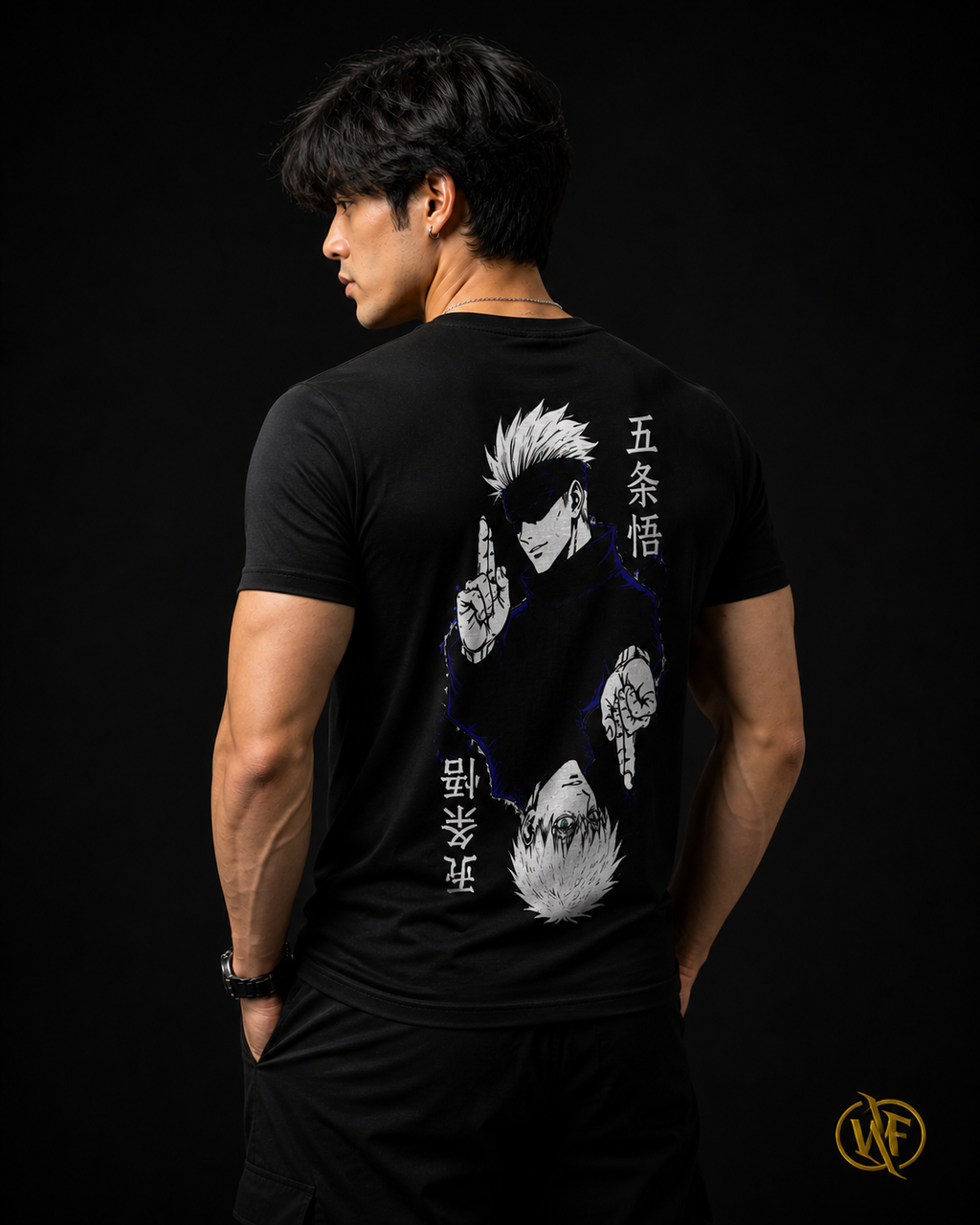 WearFlex Gojo Shadow Anime T-Shirt – Premium Black Streetwear | Unisex Fit