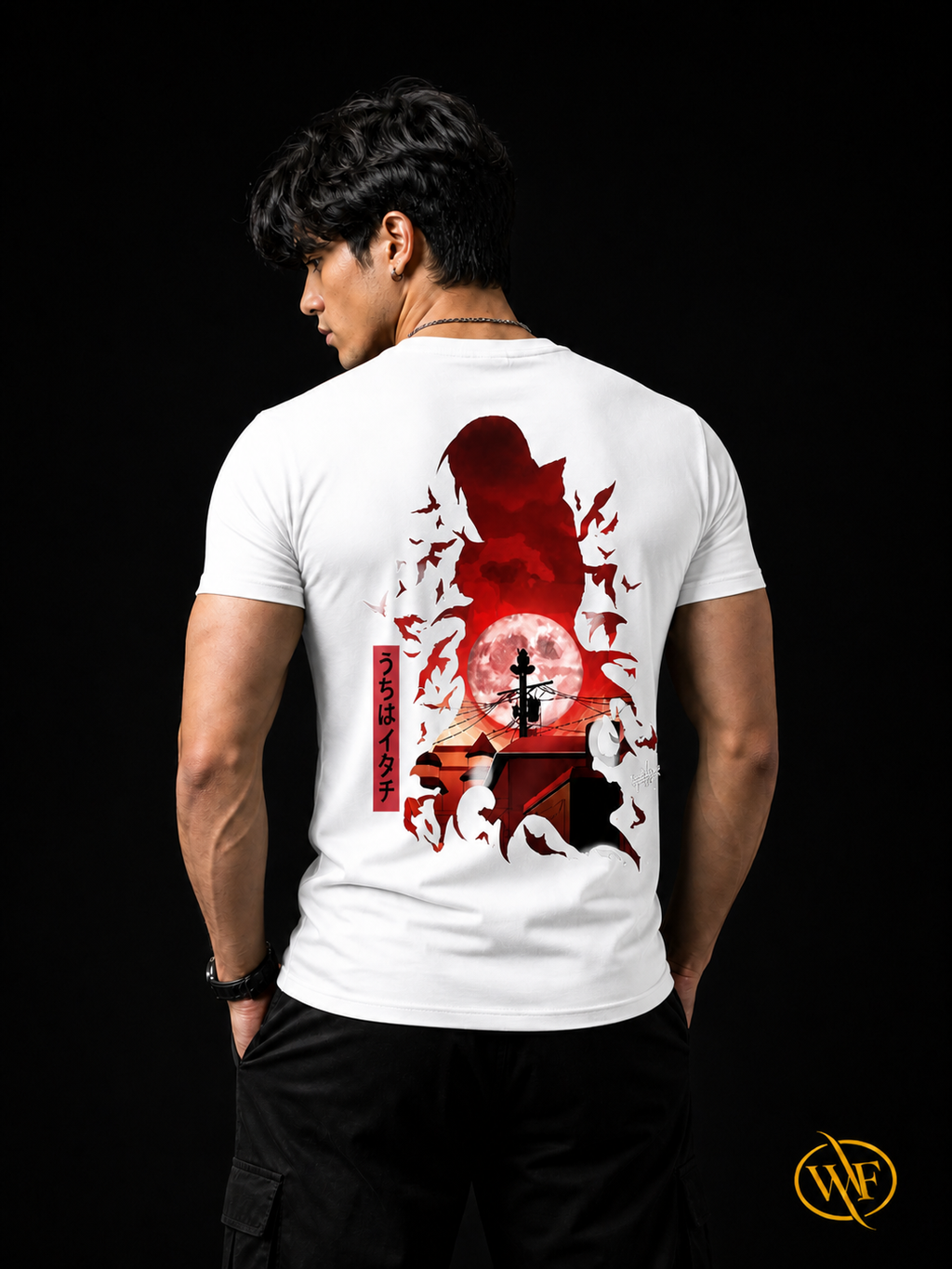 WearFlex Red Moon Shadow T-Shirt – Premium Anime Streetwear | Unisex Fit
