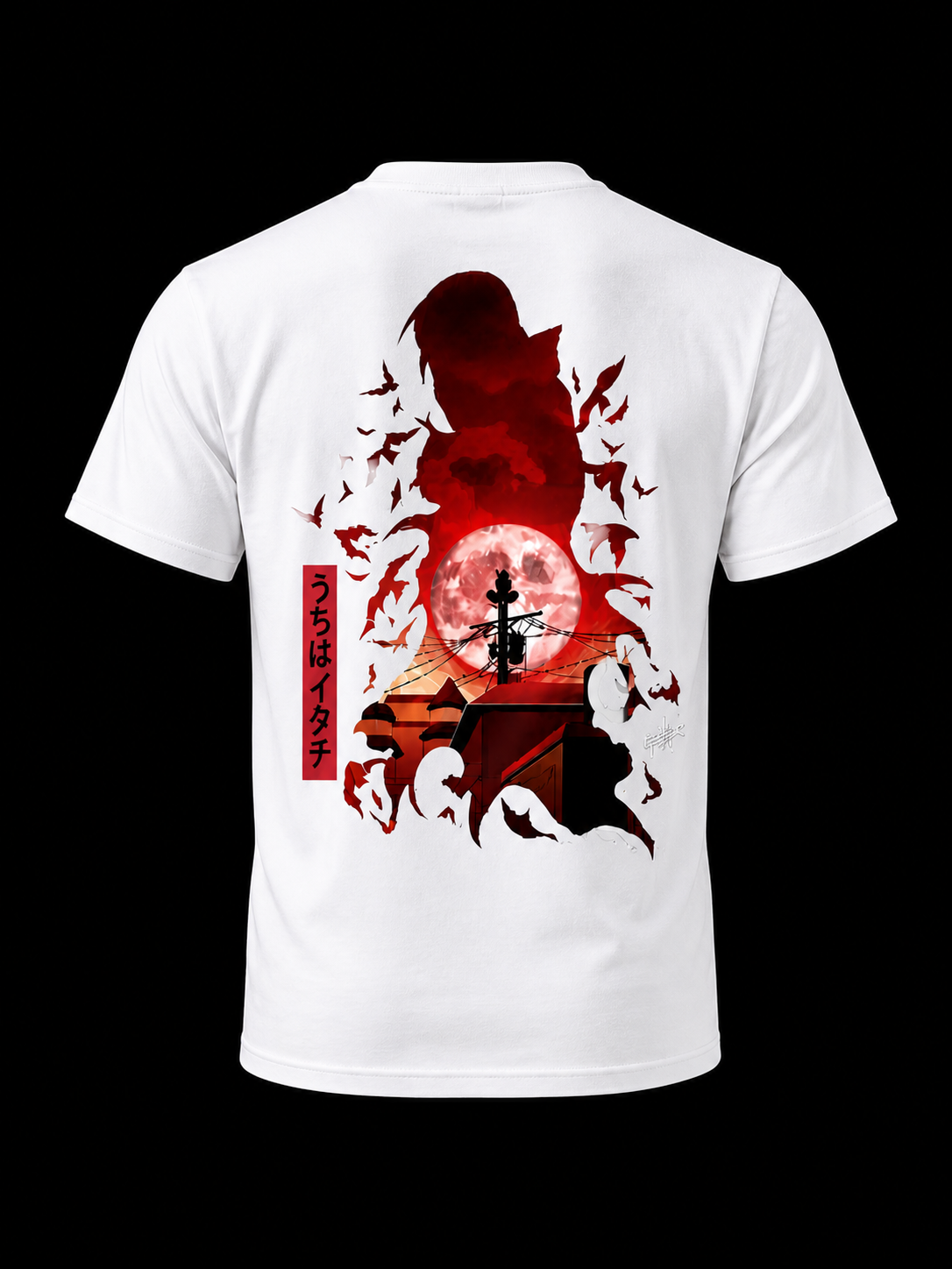 WearFlex Red Moon Shadow T-Shirt – Premium Anime Streetwear | Unisex Fit