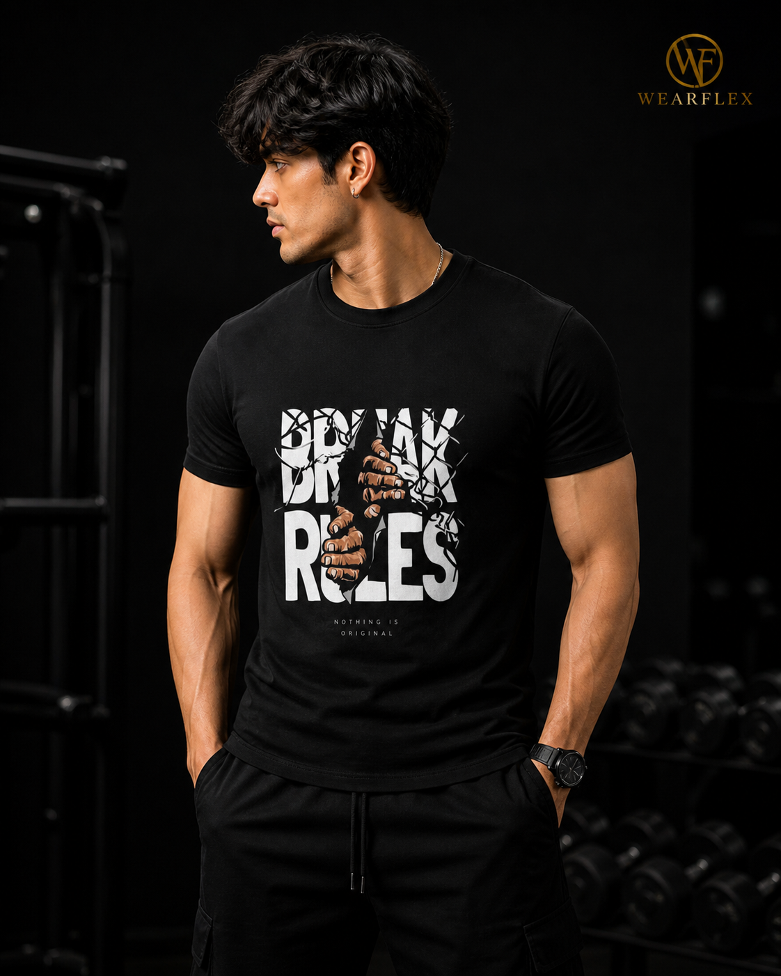 WearFlex Break Rules T-Shirt – Premium Streetwear Graphic Tee | Unisex Fit