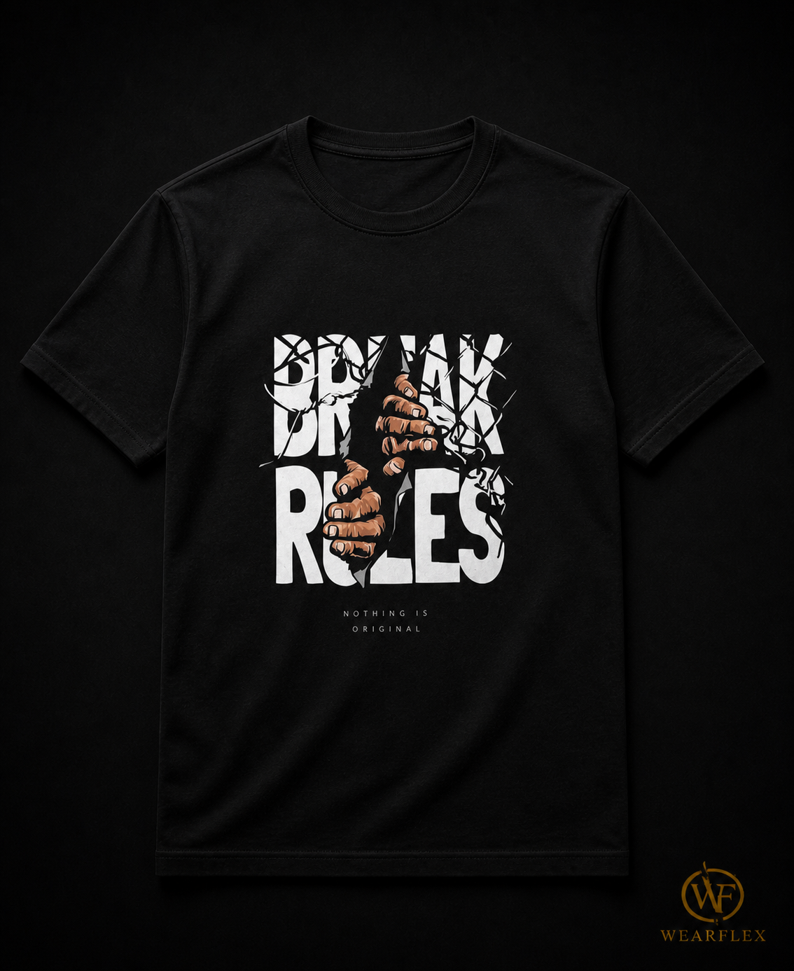 WearFlex Break Rules T-Shirt – Premium Streetwear Graphic Tee | Unisex Fit