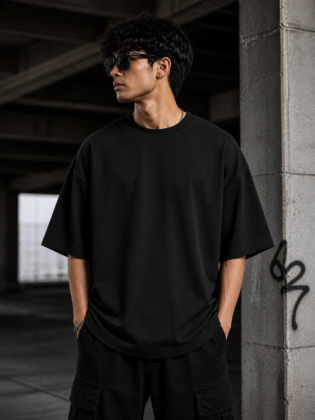 WearFlex Kanji Back Print Oversized T-Shirt – Loose Fit Streetwear | Unisex