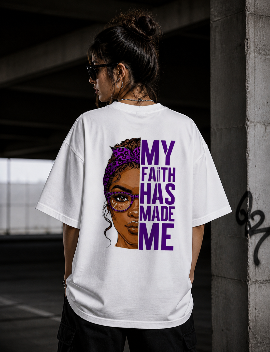 WearFlex “My Faith Has Made Me” Oversized T-Shirt – Loose Fit Graphic Tee | Women’s Streetwear