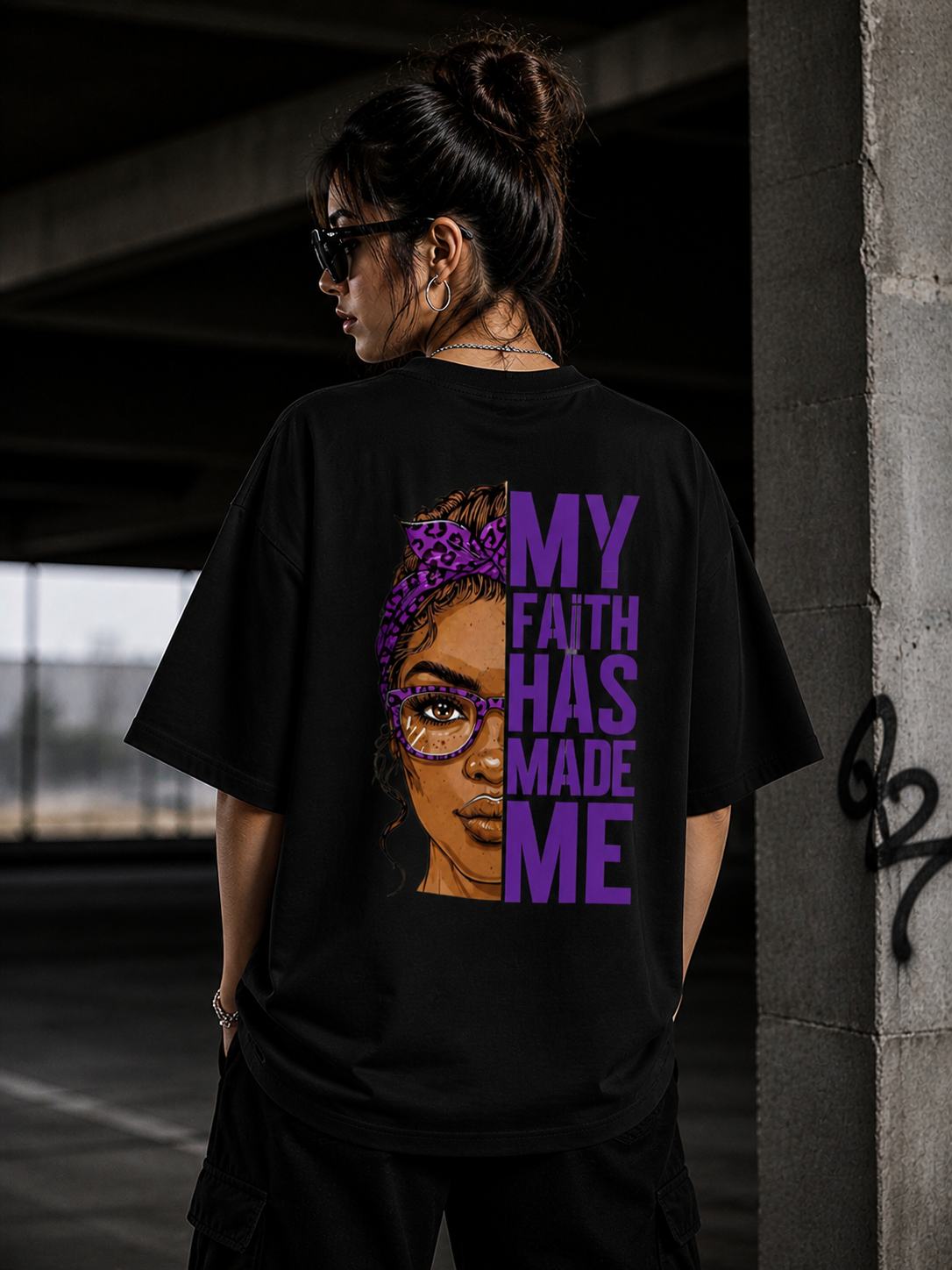 WearFlex “My Faith Has Made Me” Oversized T-Shirt – Loose Fit Graphic Tee | Women’s Streetwear
