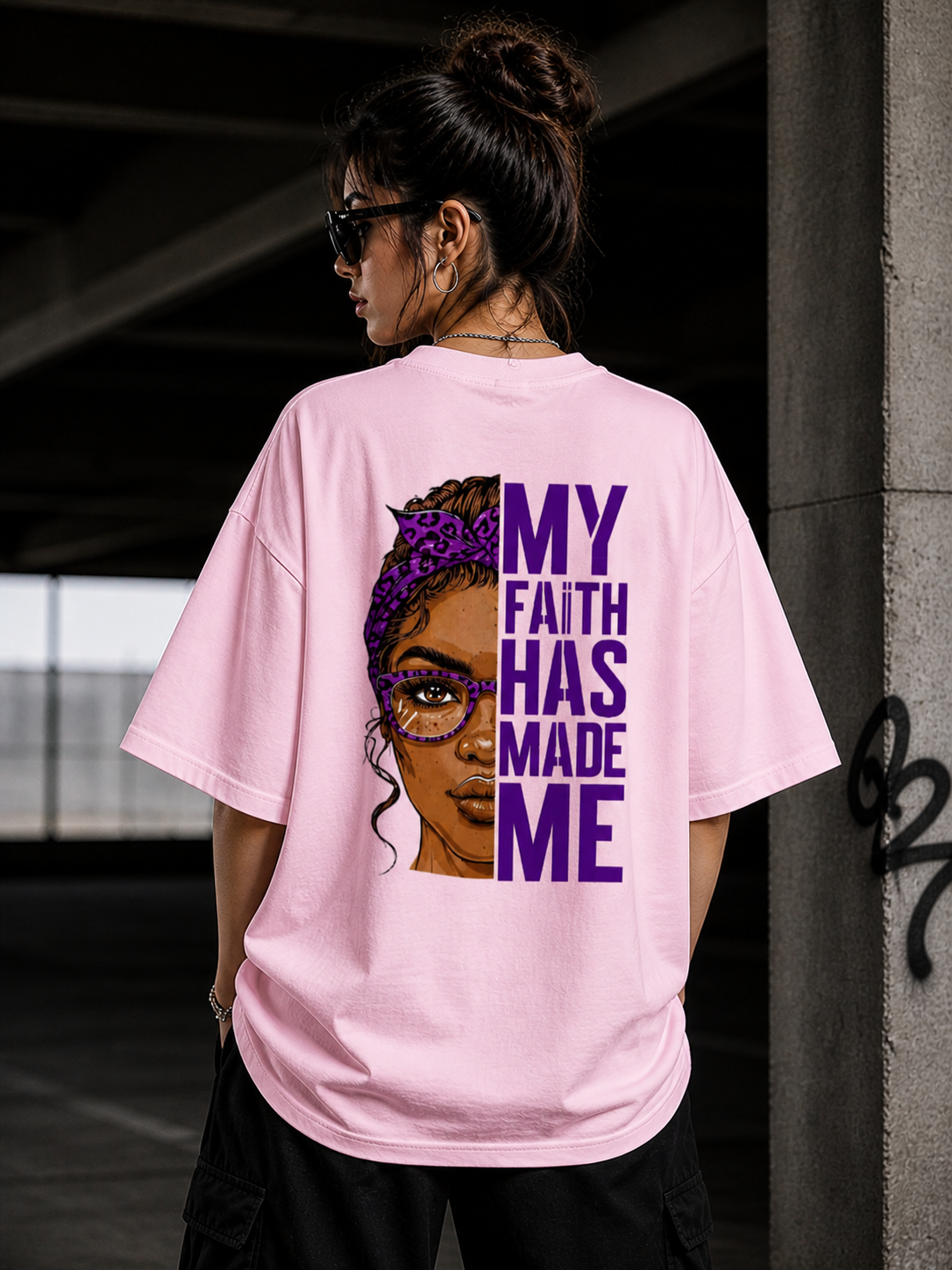 WearFlex “My Faith Has Made Me” Oversized T-Shirt – Loose Fit Graphic Tee | Women’s Streetwear