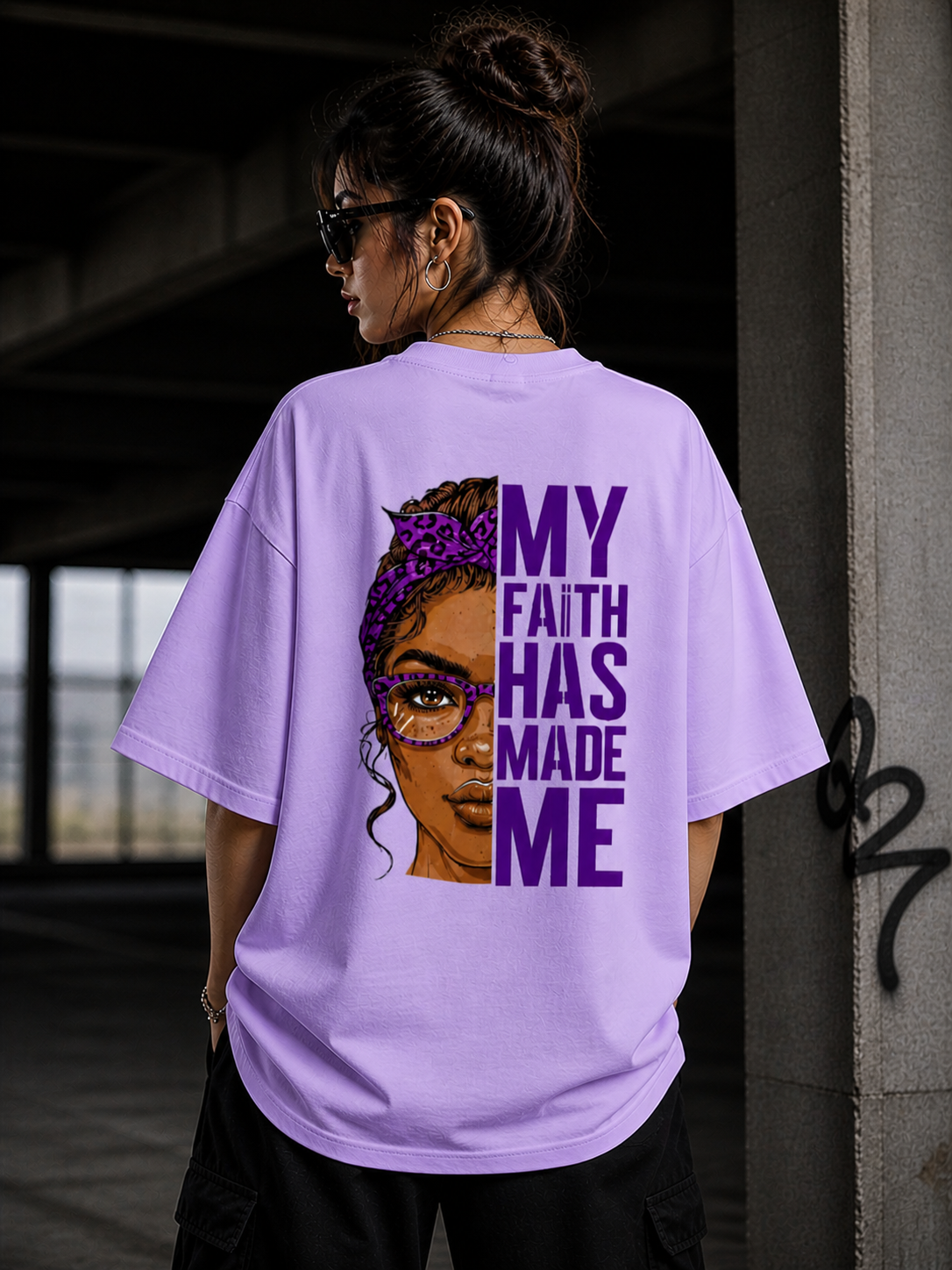 WearFlex “My Faith Has Made Me” Oversized T-Shirt – Loose Fit Graphic Tee | Women’s Streetwear