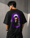 Gojo Oversized Anime T-Shirt – Purple Aura Edition