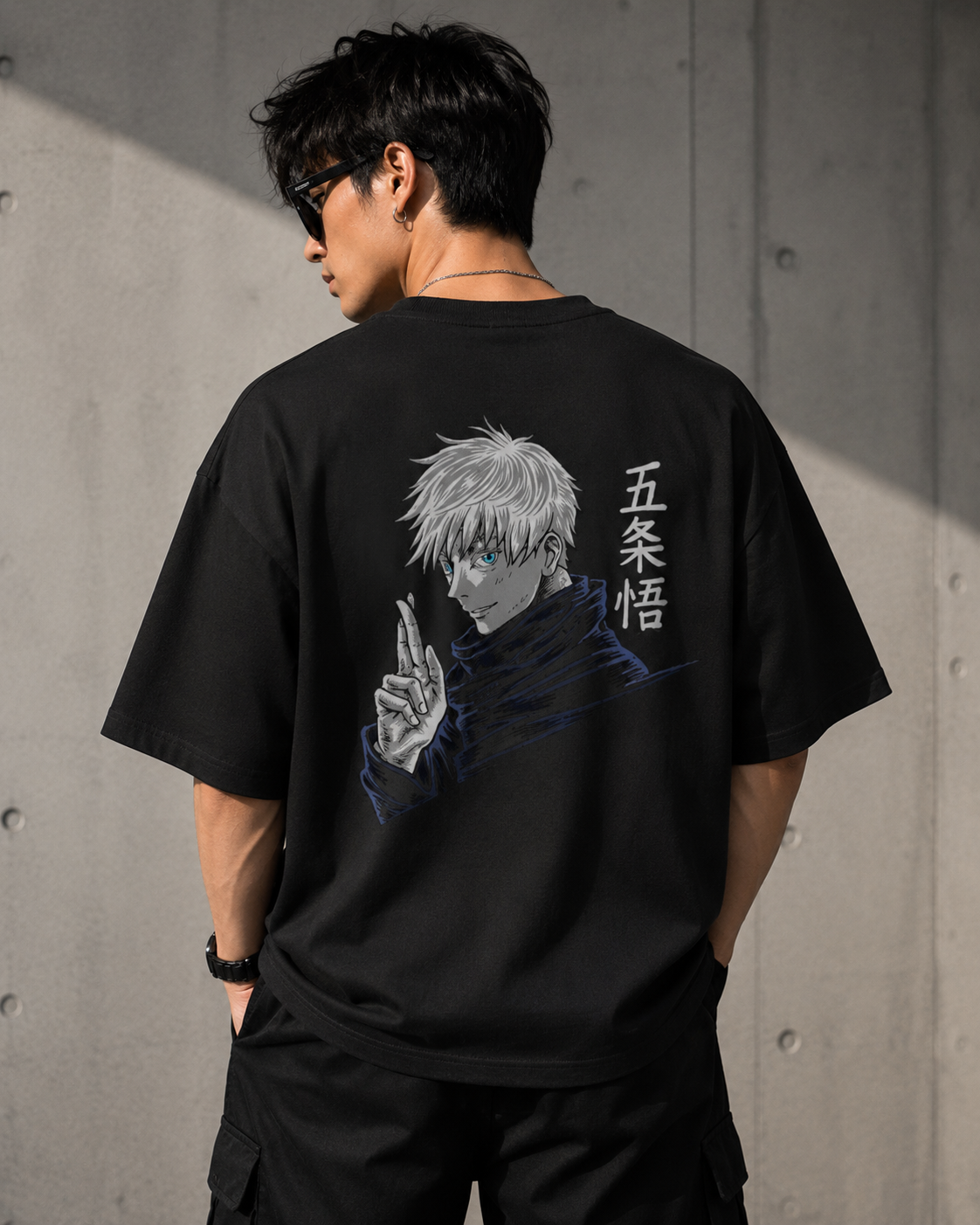Gojo Shadow Oversized T-Shirt – Anime Streetwear Edition