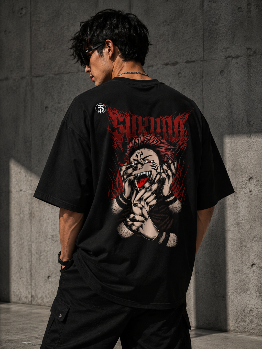 Sukuna Oversized Anime T-Shirt – Cursed Energy Edition