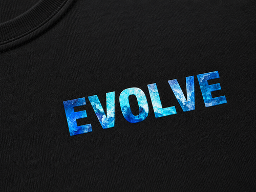 EVOLVE Premium Fitted T-Shirt – Minimal Ice Blue Edition  Description
