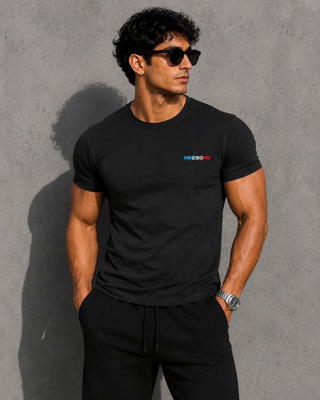 AWESOME Premium Fitted T-Shirt – Minimal Streetwear Edition