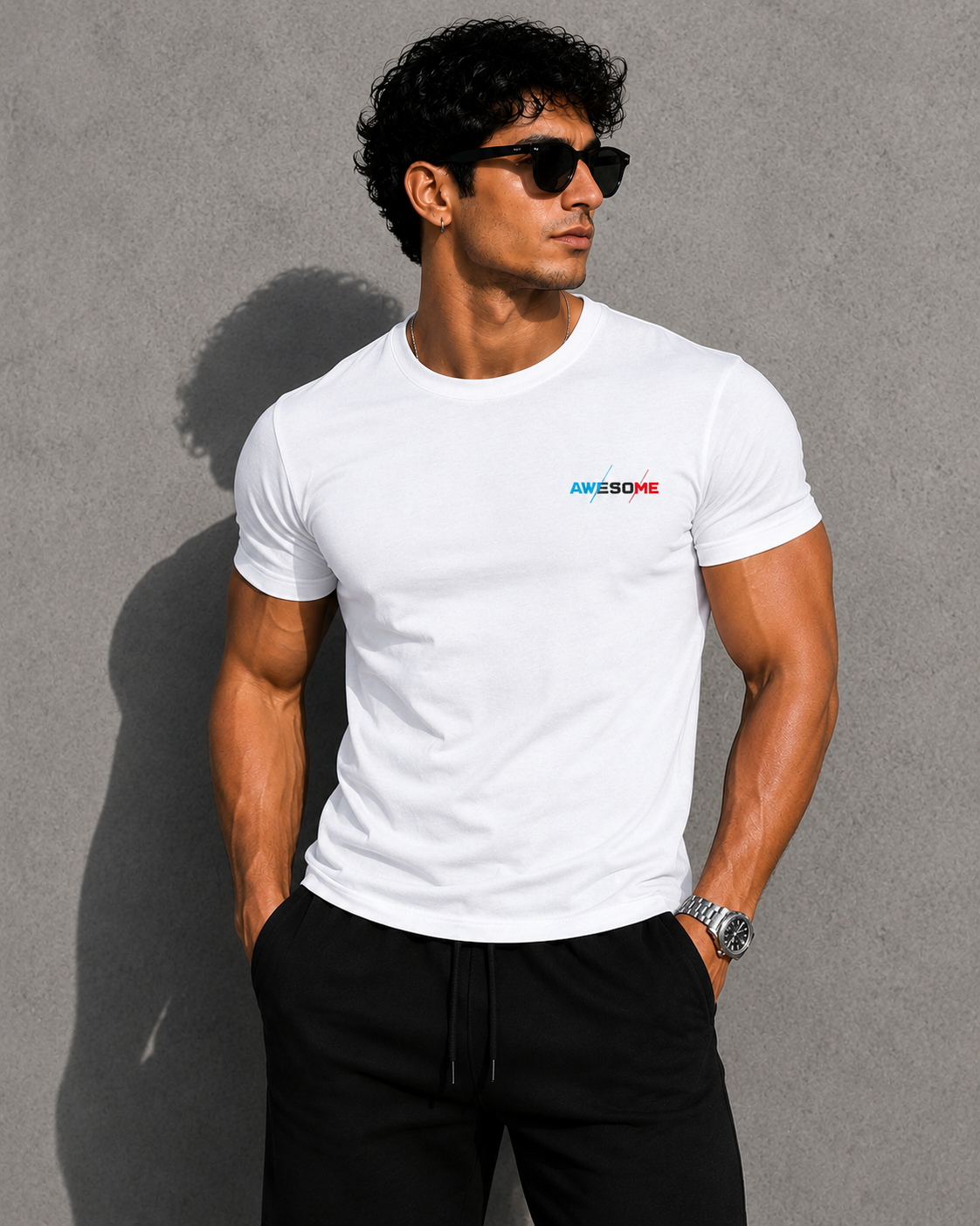 AWESOME Premium Fitted T-Shirt – Minimal Streetwear Edition