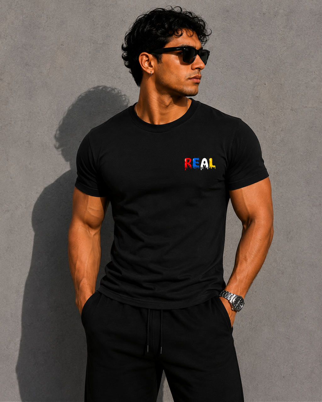 REAL Drip Graphic T-Shirt – Black Oversized Streetwear Tee