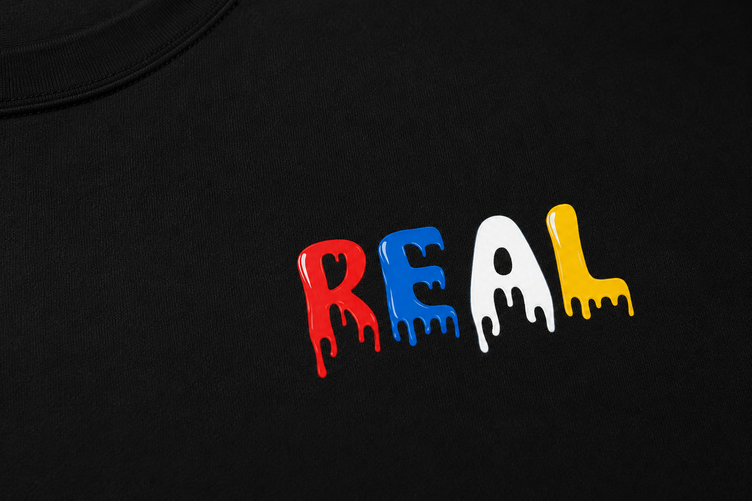 REAL Drip Graphic T-Shirt – Black Oversized Streetwear Tee