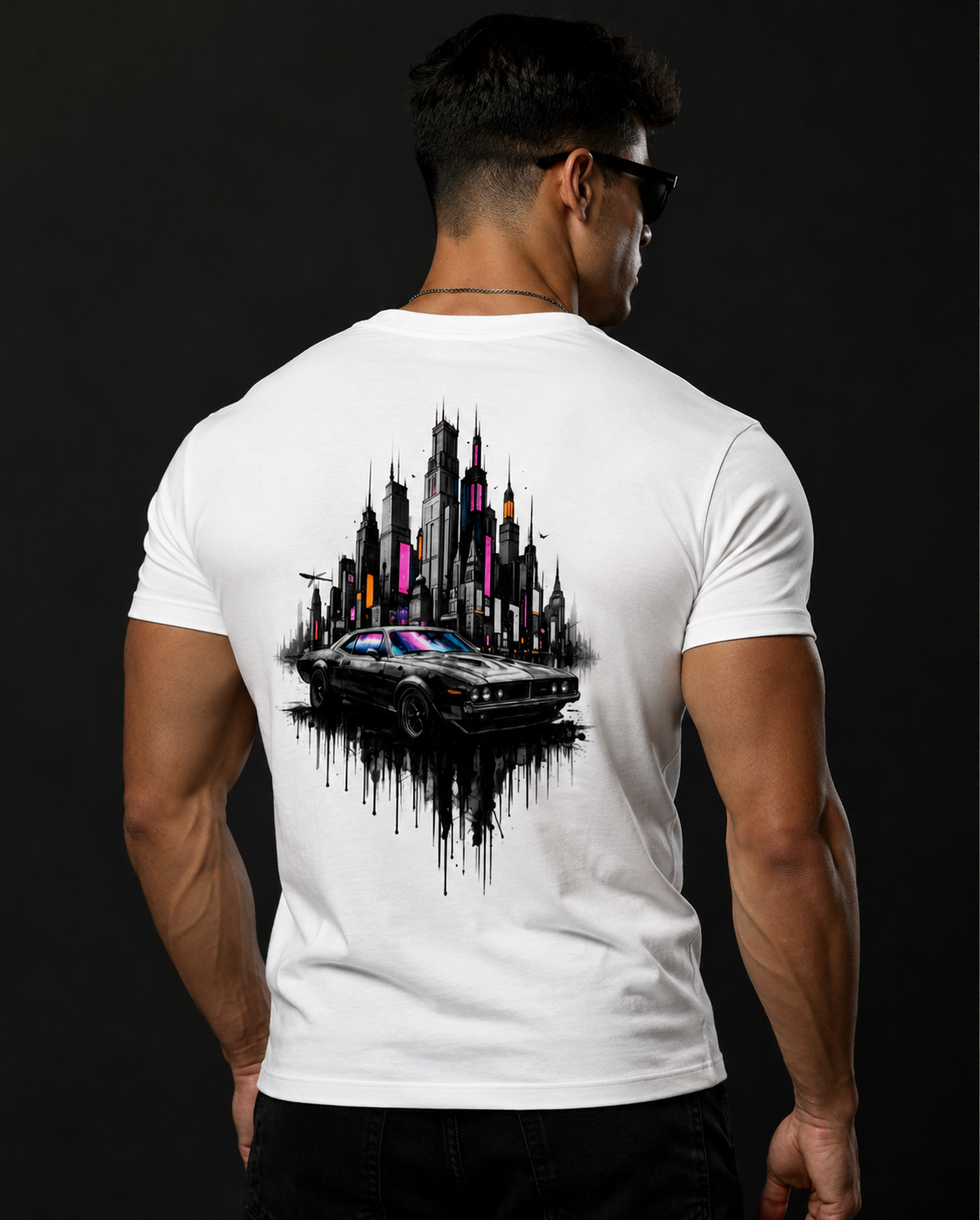 Cyber Drift Oversized Graphic T-Shirt – Urban Streetwear Back Print Tee