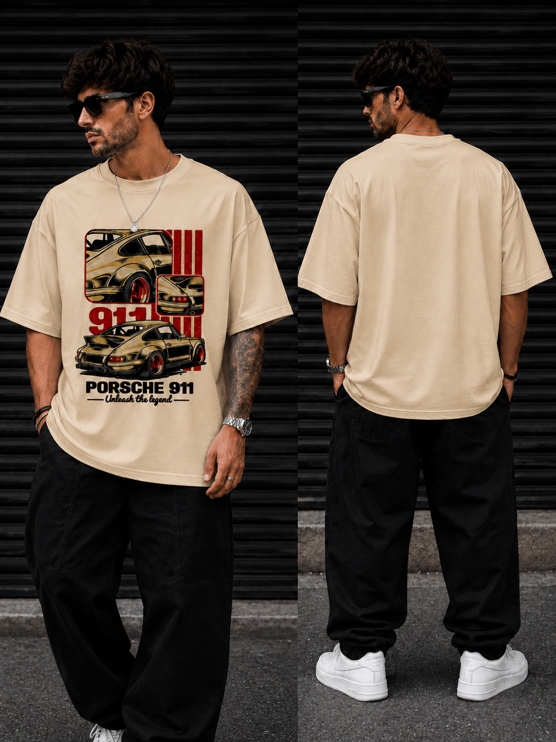 Porsche 911 Vintage Oversized T-Shirt – Retro Streetwear Graphic Tee