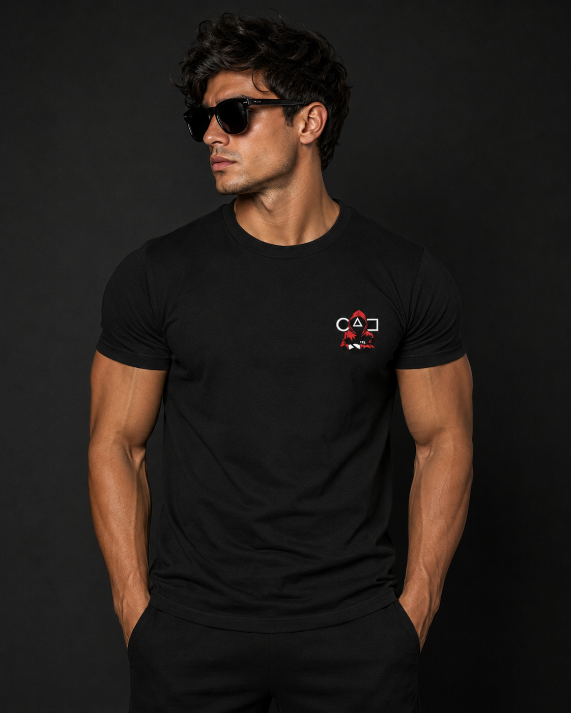 Shadow Guard Oversized Graphic T-Shirt – Premium Cotton Streetwear Tee