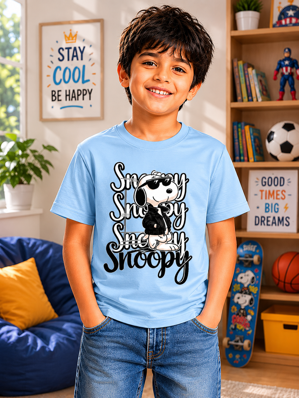 Cool Snoopy Kids Graphic T-Shirt