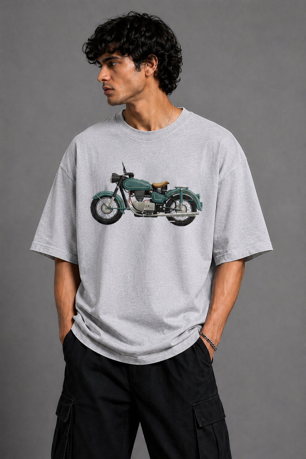 Vintage Motorcycle Oversized Graphic T-Shirt