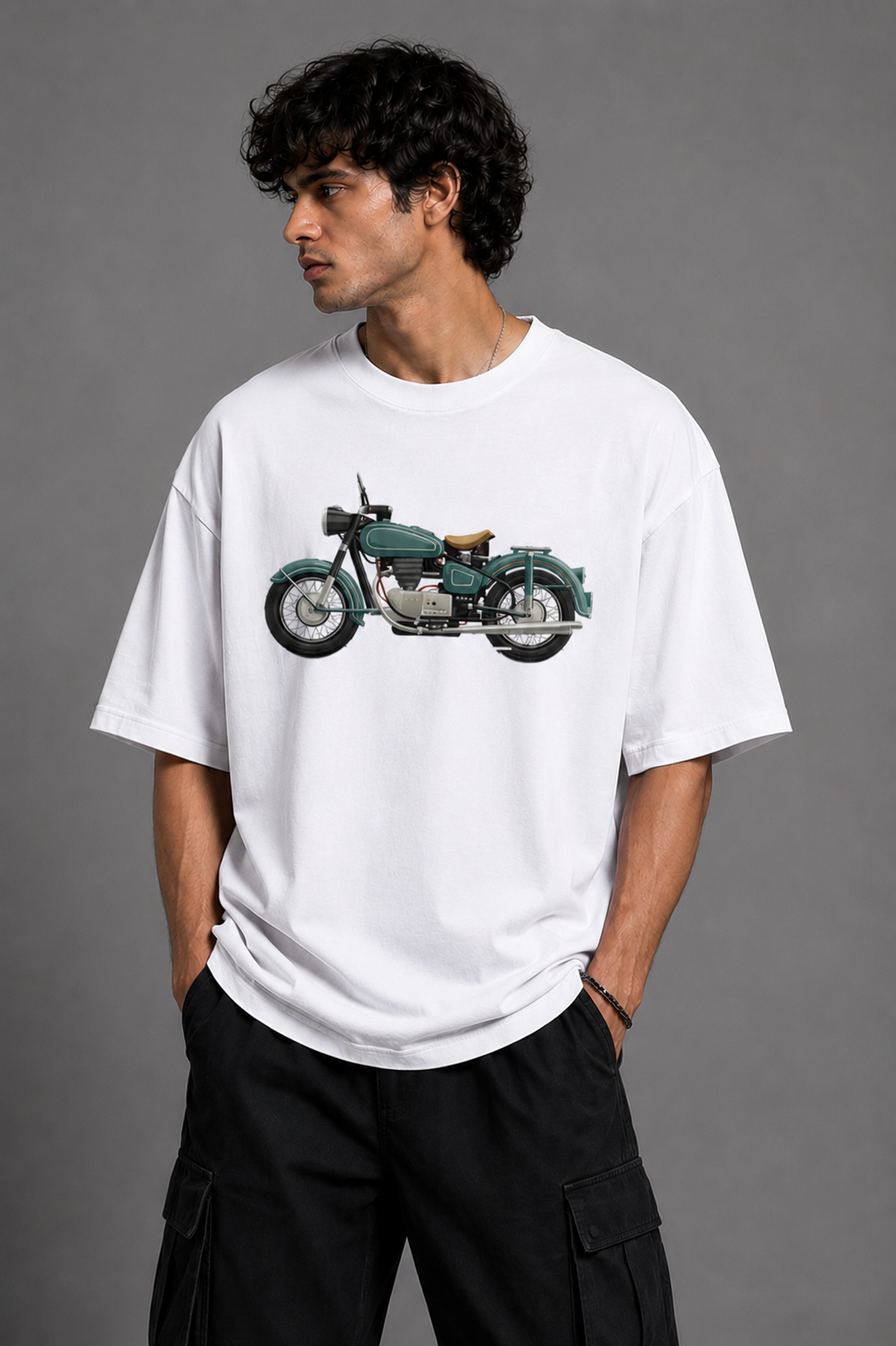 Vintage Motorcycle Oversized Graphic T-Shirt