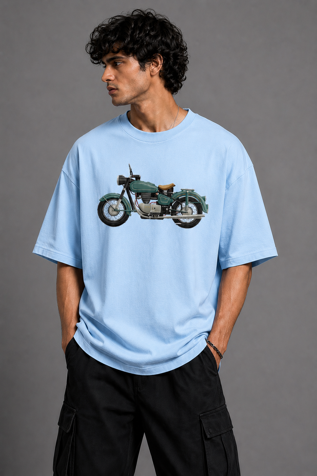 Vintage Motorcycle Oversized Graphic T-Shirt