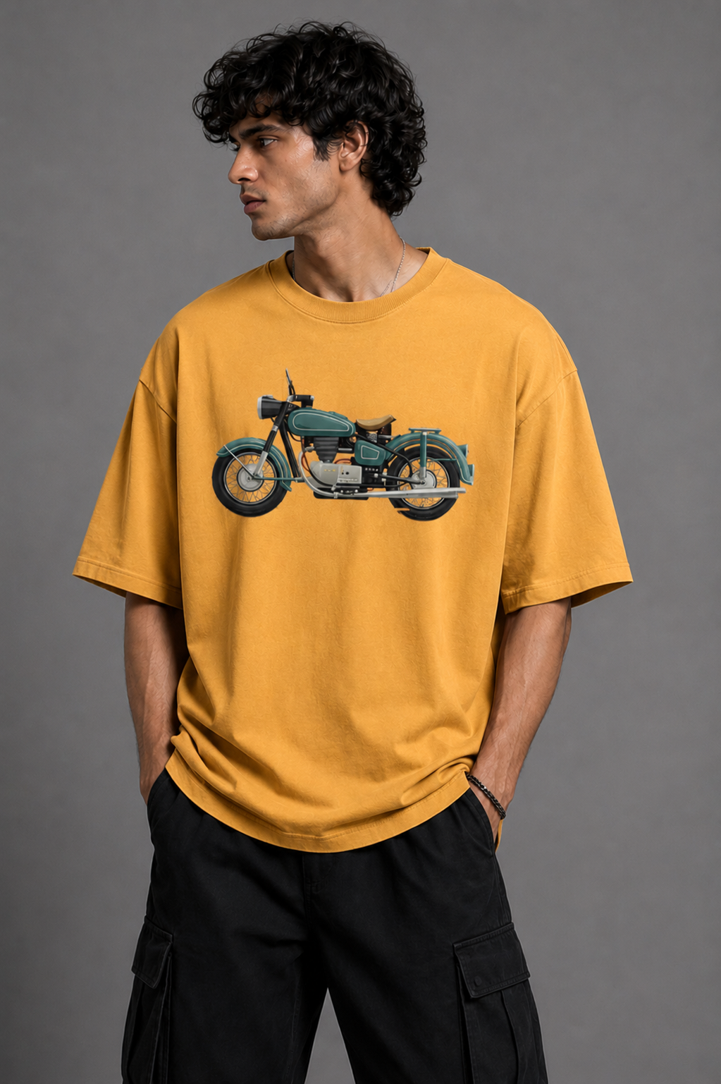 Vintage Motorcycle Oversized Graphic T-Shirt