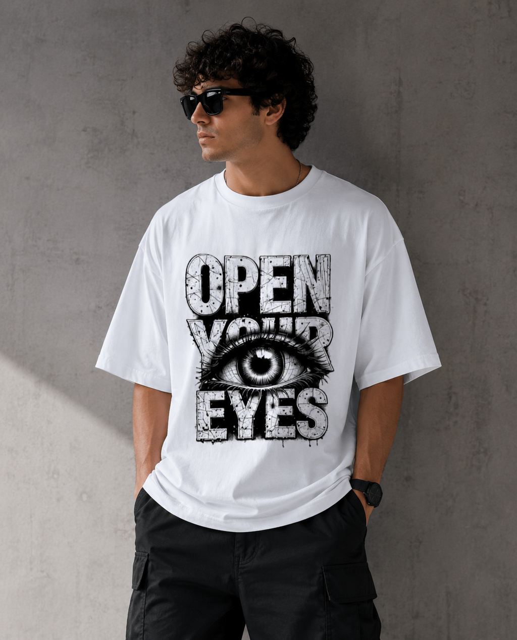 Open Your Eyes Oversized Graphic T-Shirt
