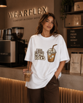 Coffee On The Rocks Oversized T-Shirt – Minimal Café Streetwear Edition