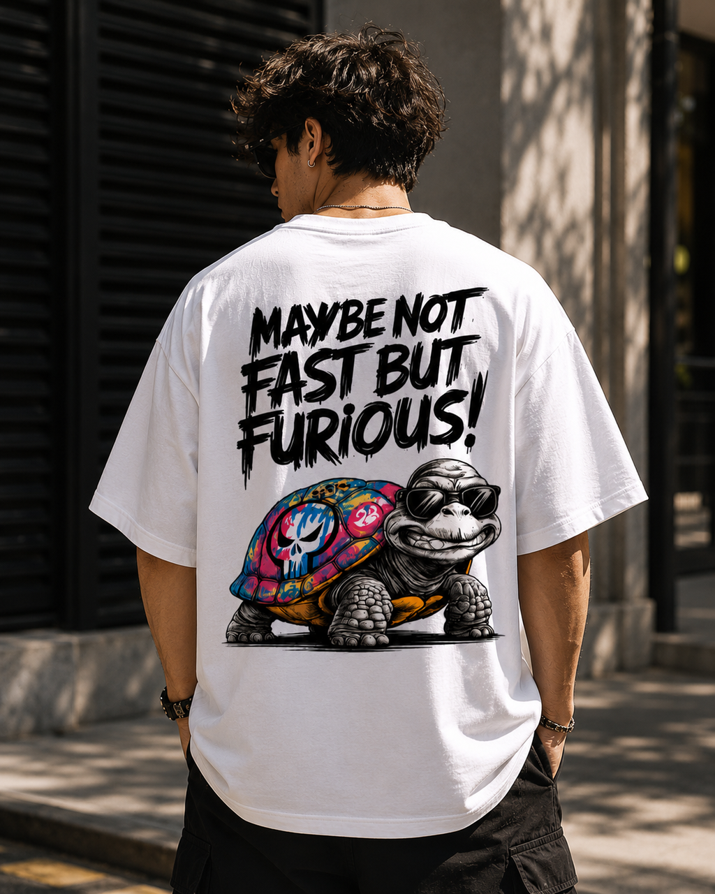 Maybe Not Fast But Furious Oversized T-Shirt – Street Graphic Edition