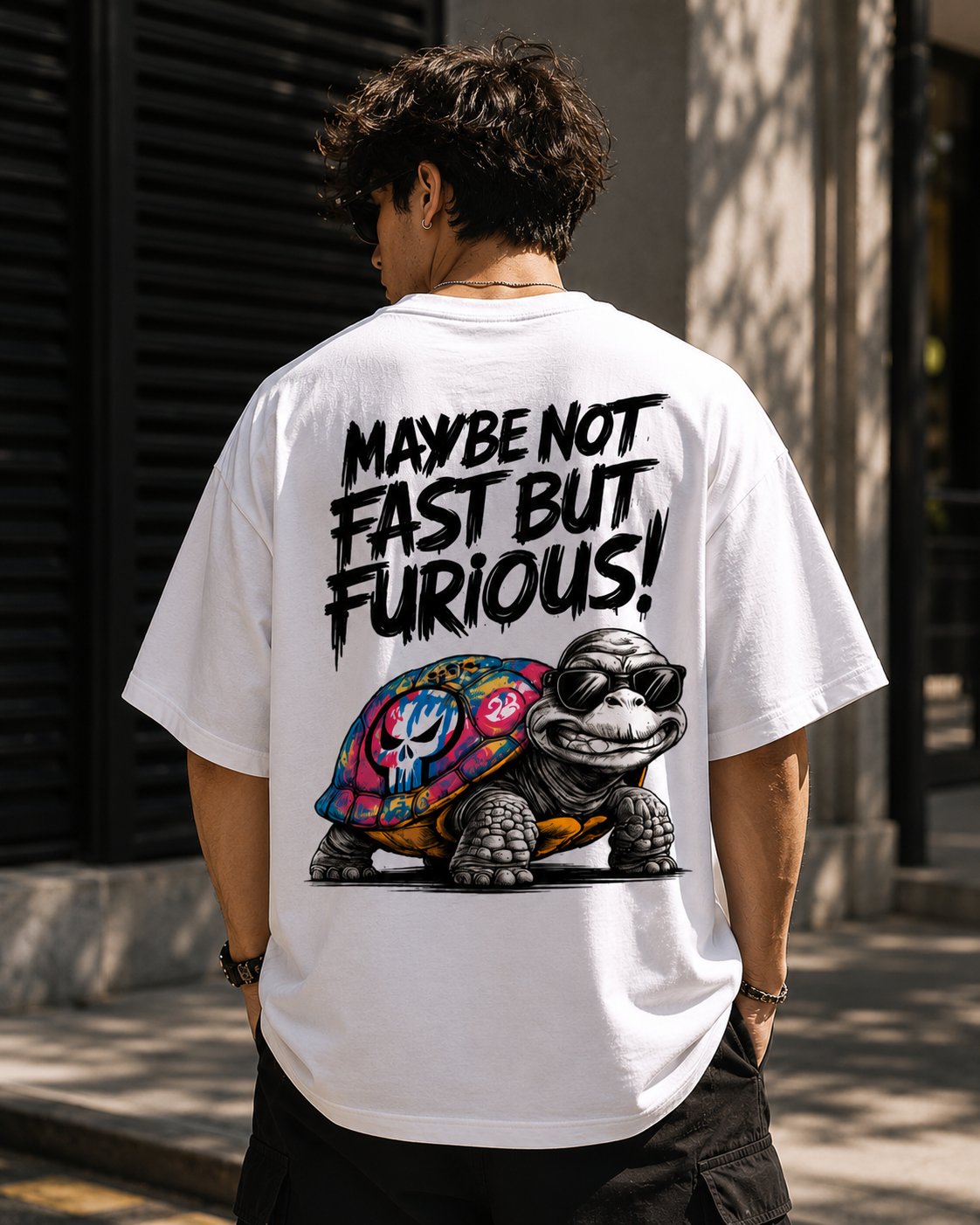 Maybe Not Fast But Furious Oversized T-Shirt – Street Graphic Edition