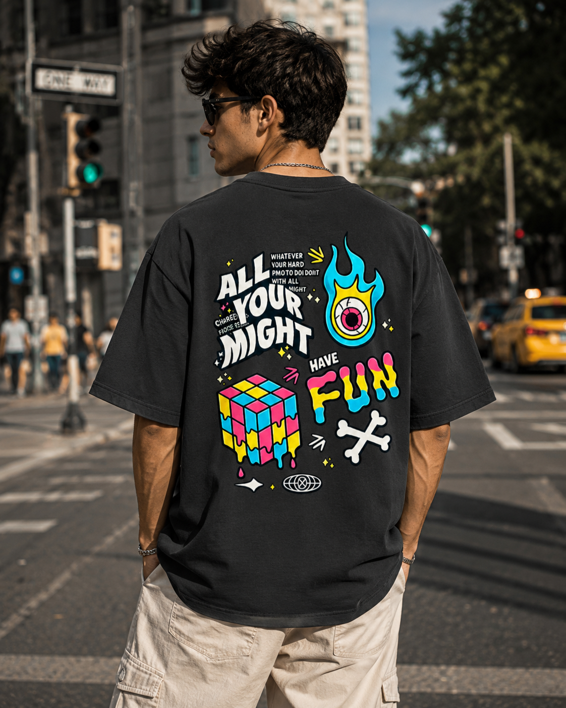 ALL YOUR MIGHT Oversized Graphic T-Shirt