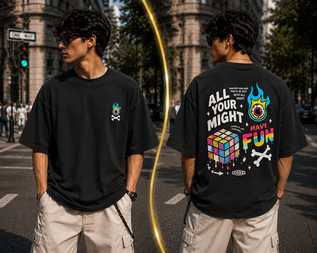 ALL YOUR MIGHT Oversized Graphic T-Shirt
