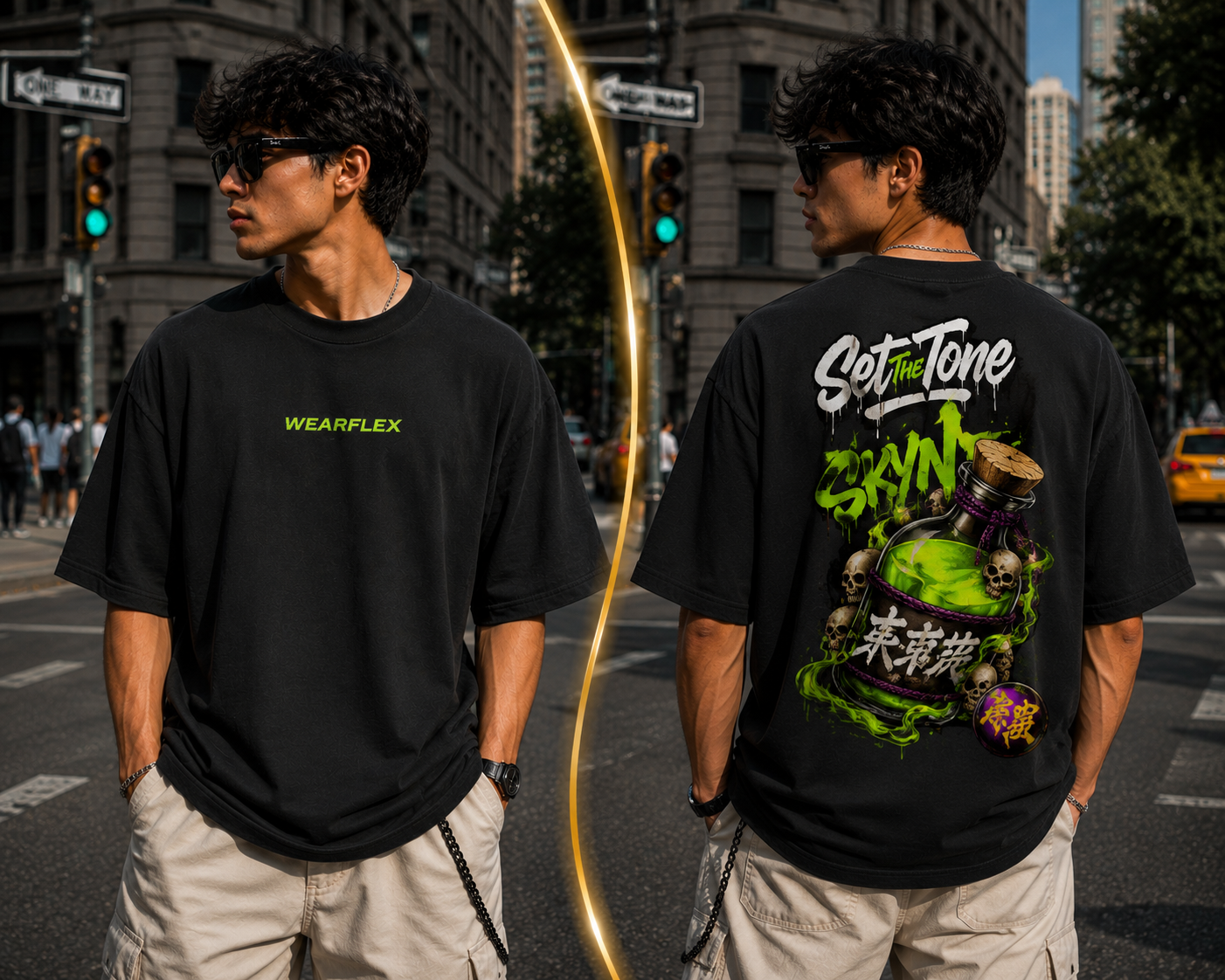 SET THE TONE Oversized Graphic T-Shirt